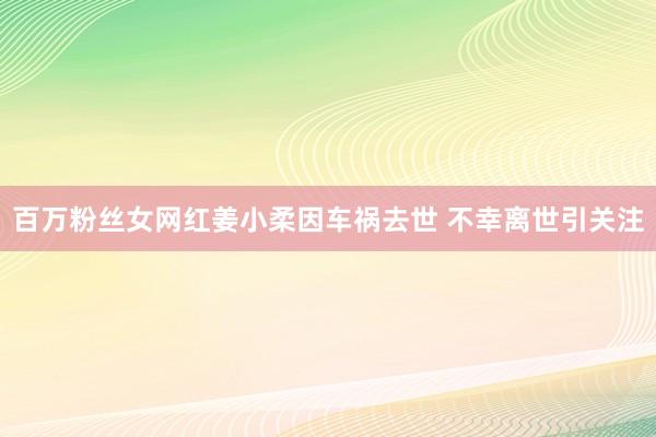 百万粉丝女网红姜小柔因车祸去世 不幸离世引关注