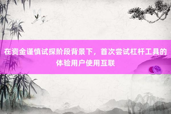 在资金谨慎试探阶段背景下，首次尝试杠杆工具的体验用户使用互联