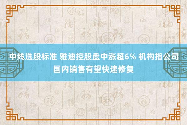 中线选股标准 雅迪控股盘中涨超6% 机构指公司国内销售有望快速修复